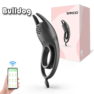 Καλή τιμή Μπουλντόγκ Ζώνη Δαχτυλίδι Vibrators Ευχαρίστηση μανίκι Μαύρο C Δαχτυλίδι Vibrator Ενήλικες ζευγάρι σε απευθείας σύνδεση