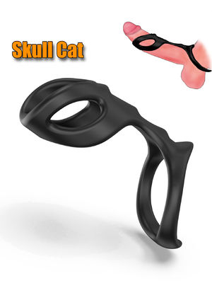 Guter Preis Liebesringe ErwachseneSpielzeug Wiederverwendbare sexy Ringe Erweiterte Ärmel Umfang für Männer Paar Schwarz Online