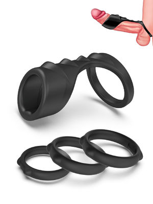 Good price Skin Safe Male Love Rings Sets Soft Stretchy Cock Sleeve Condom Adult Sex Toys online