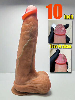 Harga yang bagus Besar Brown Phallus seperti kehidupan kulit menyentuh perasaan penis untuk pasangan Pria & Wanita on line