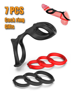 Bon prix 7 pièces sans odeur pour le chat, ensemble de bague d'amour, préservatif, bague à manches, jouets pour adultes, gays, bague d'amour, jouet en ligne