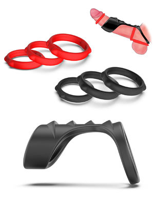 Buon prezzo Ultra Soft Stretchy Cockring Silicone Sex Rings Set 7 dimensioni per coppie Sextoys in linea