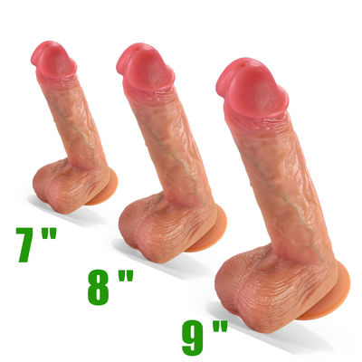 Good price 760g Body Safe Realistic Soft Silicone Dildos Lifelike Phallus Huge Female Glans Sextoy online