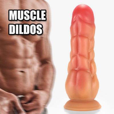 Bom preço Piolho de músculo castanho Dildos realistas Falo silicone Faixa em Dildos sem bolas on-line