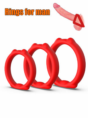 Good price Soft  O Shape Platinum Silicone CockRing Pleasure Skin Safe Silicone Pleasure Love Rings Red online