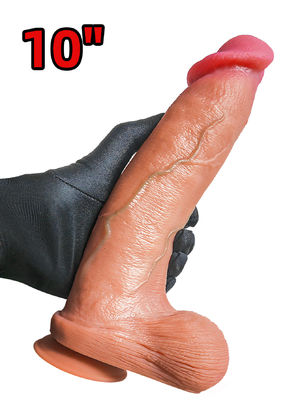 Good price Huge Thick phallus Realistic BigDildo with Full Shaped Balls MonsterDildo Adults SexToys online
