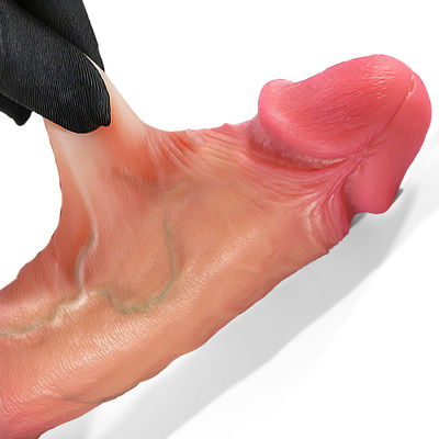 Good price Silicone Strap On Foreskin Dildos Realistic Phallus With Suction Cup Base online