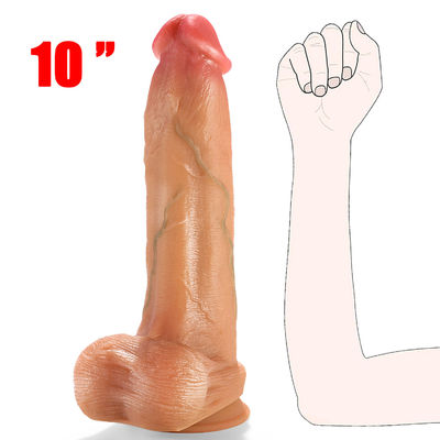 Good price 10 Inch Huge Thick Long Realistic Dildos Real Skin Phallus Soft Anal For Women Men online