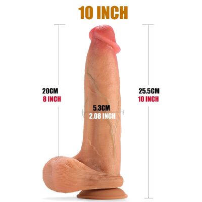 Goede prijs Extra grote 10 inch dubbellaagse dildo's met zuignap - Realistisch gigantisch siliconen speeltje voor intense G-spot en anale stimulatie, voor verbeterd realisme, perfect voor vrouwen en koppels online